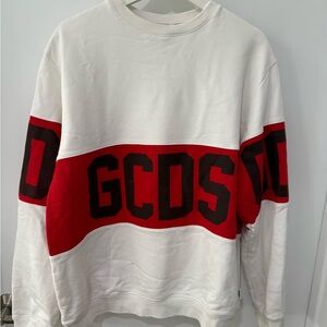 White and Red Crewneck Sweater